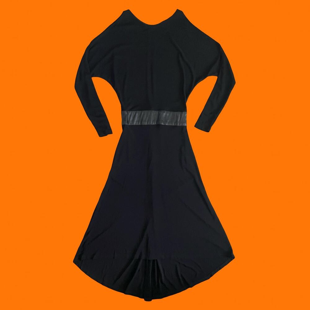 00's vintage black dolman asymmetrical y2k dress SMALL moda international